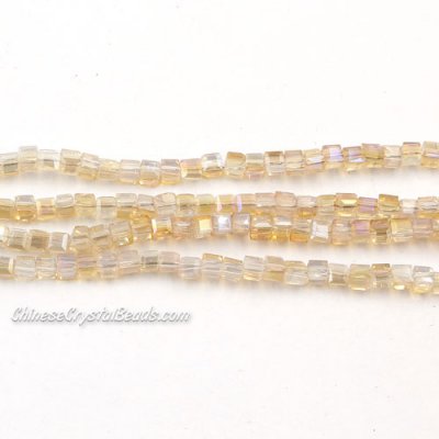 180pcs 2mm Cube Crystal Beads, opal color 08