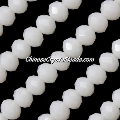 70 pieces 8x10mm Chinese Crystal Rondelle Strand, 8x10mm, white jade