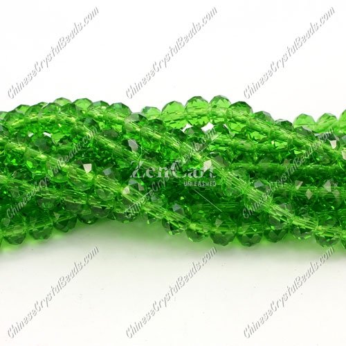4x6mm fern green Chinese Crystal Rondelle beads about 95 beads