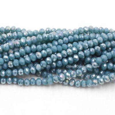 4x6mm Opaque Denim blue Chinese Crystal Rondelle Beads about 95 beads