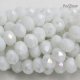 35Pcs 9x12mm Chinese Crystal Rondelle Bead Strand, White Linen AB