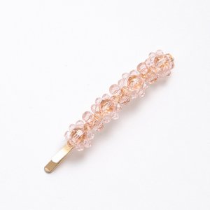 Hot web celebrity crystal flower hair clip, pink 1, 1pc