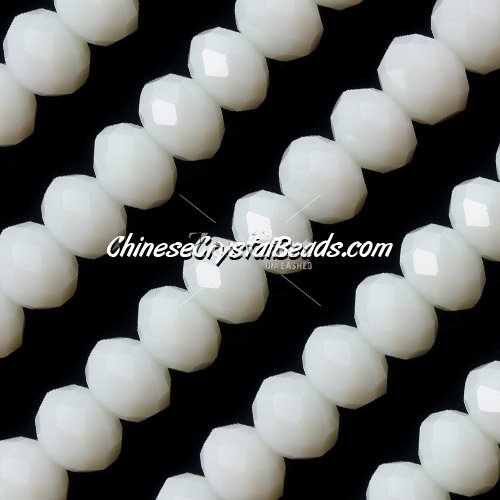 70 pieces 8x10mm 70Chinese Crystal Rondelle beads Strand, opaque White Linen