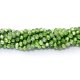 130Pcs 3x4mm Chinese Crystal Rondelle Beads Strand, half paint green