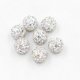 50pcs, 12mm Pave beads, hole: 1.5mm, clay disco beads, white AB