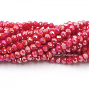 4x6mm Red Velvet AB Chinese Crystal Rondelle Beads about 95 beads