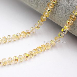 80Pcs 5x8mm angular crystal beads yellow new AB