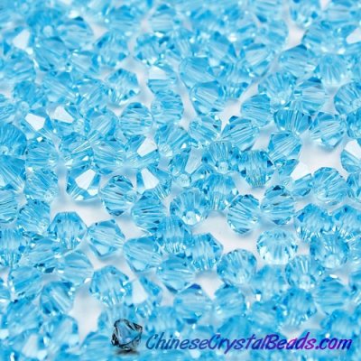 700pcs Chinese Crystal 4mm Bicone Beads, Med Aqua, AAA quality