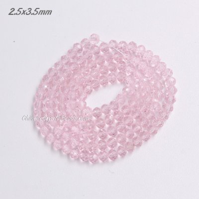 130Pcs 2.5x3.5mm light pink Chinese Crystal Rondelle Beads