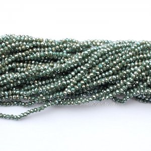 10 strands 2x3mm chinese crystal rondelle beads opaque yellow green light about 1700pcs
