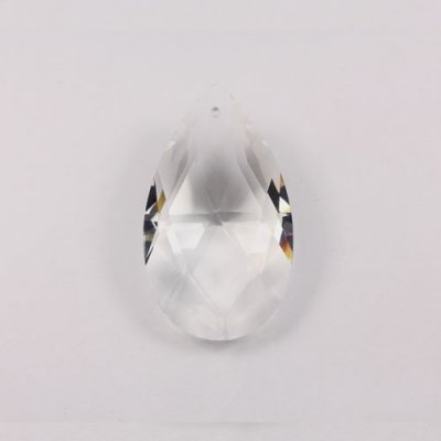 38x22mm Crystal Faceted Teardrop Pendant, Clear, hole: 1.5mm