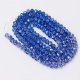 130Pcs 3x4mm Chinese Crystal Rondelle Beads Strand, half paint blue