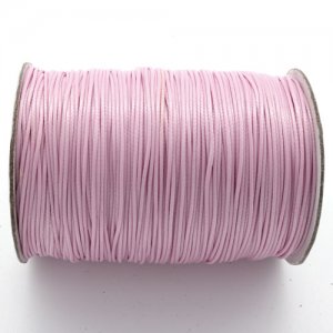1mm, 1.5mm, 2mm Round Waxed Polyester Cord Thread, lt pink