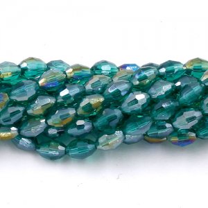 6x9mm 70Pcs Chinese Barrel Shaped crystal beads, emerald AB