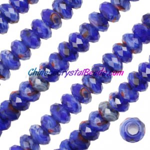 Crystal European Beads,Millefiori Crystal Beads, blue/mixed, 8x14mm, 5mm big hole,12 beads