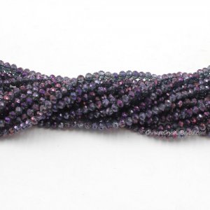 130 beads 3x4mm crystal rondelle beads gray purple light