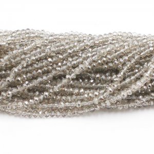 10 strands 2x3mm chinese crystal rondelle beads Silver Shade about 1700pcs