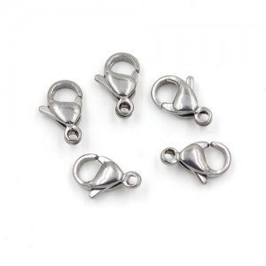 10pcs stainless steel Lobster Clasp Claw Buckle Hook Finding Kit ,11x6.5mm