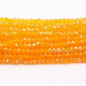 130Pcs 2.5x3.5mm Chinese Crystal Rondelle Beads, sun AB