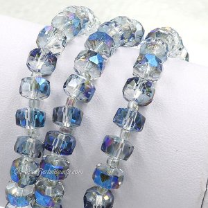 half blue light 5x8mm angular crystal beads