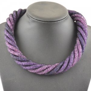 Stardust Mesh Necklace, 6 line helix necklace, mix purple #1 , length: about 57CM