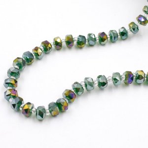 80Pcs 5x8mm angular crystal beads Emerald AB