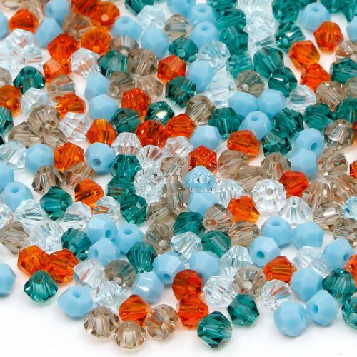 AAA 4mm mix bicone crystal beads, 09, Bag of 50pcs