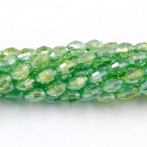 6x9mm 70Pcs Chinese Barrel Shaped crystal beads, Lime green AB