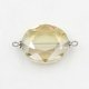 Oval shape Faceted Crystal Pendants Necklace Connectors, 20x33mm, lt yellow, 1 pc