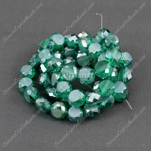 8mm Bread crystal beads long strand, Emerald, 70pcs per strand