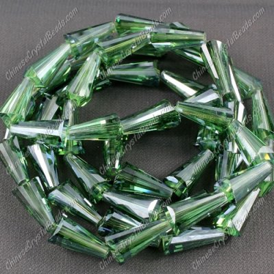 20pcs 8x15mm Chinese Artemis crystal beads strand green satin