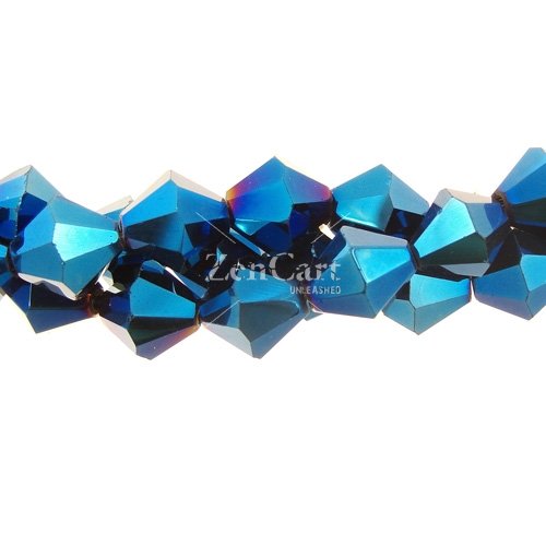 Chinese Crystal 8mm Bicone Long Bead Strand, Blue Light, 41beads
