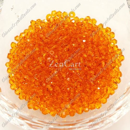 700pcs 3mm chinese crystal bicone beads, tangerine