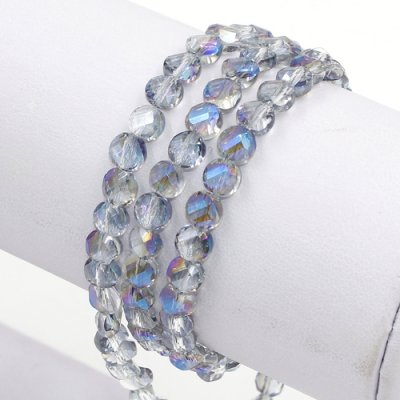 98Pcs 6mm twist crystal beads, hlaf blue light
