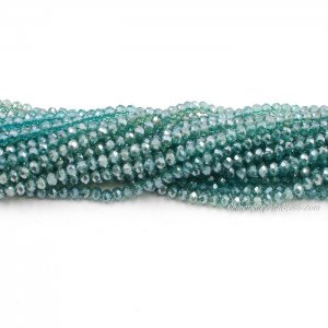 130 beads 3x4mm crystal rondelle beads lake green light