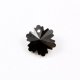 10Pcs crystal pendant snowflake, 1 hole 1mm, 12x14mm, black