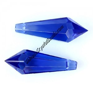 Chinese Crystal Ice Drop Prism Pendant, blue, 38mm, 1pc