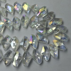 Chinese Crystal galactic Pendant, clear AB, 14x24mm, 10pcs