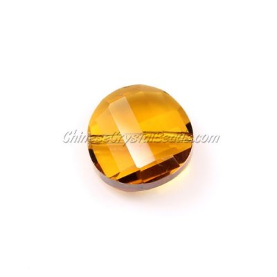 Crystal Twist Bead Strand, 14mm, amber, 10 beads