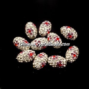 Oval Pave Beads, 9x13mm, Clay, flower, #12, sold per 10pcs bag