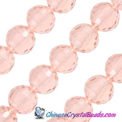 Crystal Disco Round Beads, Rose Peach, 96fa, 12mm, 16 beads