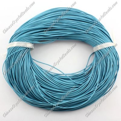 Round Leather Cord, turquoise ,#1mm, 1.5mm, 2mm #Sold by the Meter