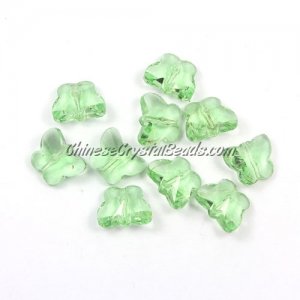 Crystal Butterfly Beads, lime green, 12x14mm, 10 beads