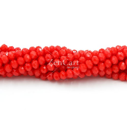 130Pcs 3x4mm Chinese red velvet Crystal rondelle beads