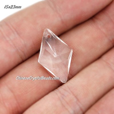 1Pc 15x23mm rhombus crystal pendant, clear