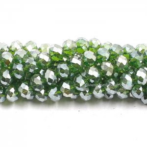 6x8mm Chinese Crystal Beads, Fern Green light, about 70 beads