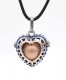 Heart pave blue crystal Harmony Ball Pendant Women Necklace, antique silver plated brass, 1pc