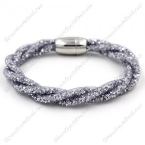 Mesh bracelet, 3 stand helix Stardust Mesh Bracelet, gray, Approx. Wide:10mm
