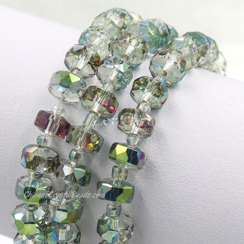 80pcs green and purple light 5x8mm angular crystal beads