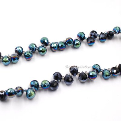 98 beads 8mm Strawberry Crystal Beads, Black new AB